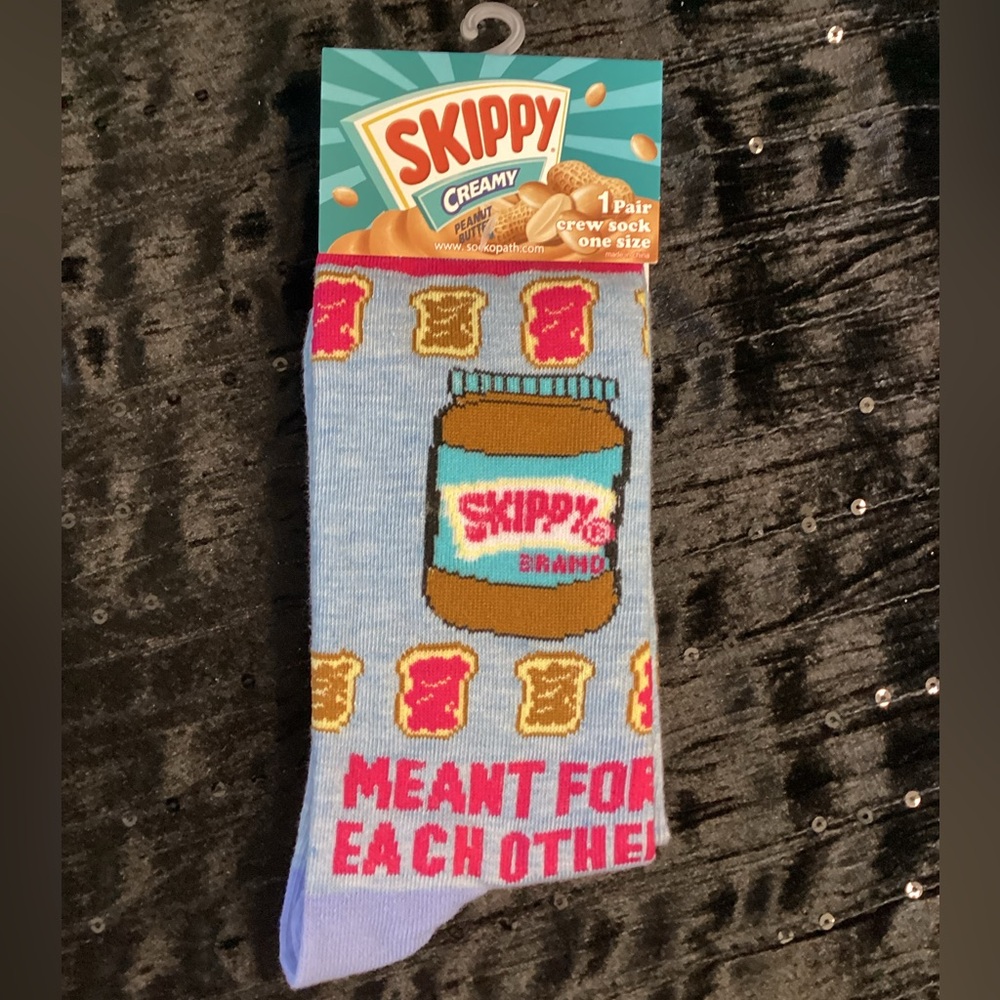 Peanut Butter Blue Crew Socks